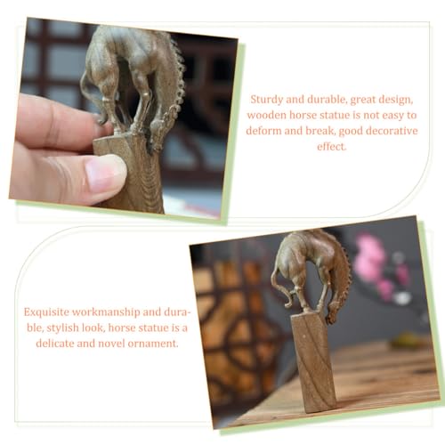 Figurine de cheval en bois cadeau decoration elegant pour anniversaire - 4