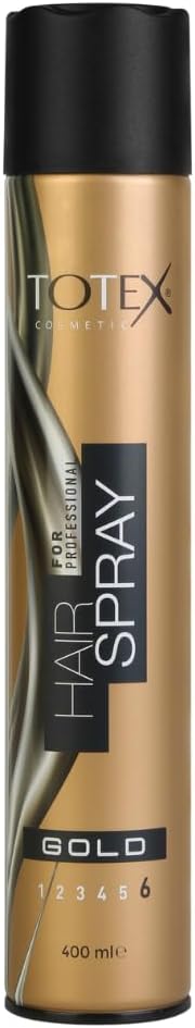 Gold Hair Spray 400ml – Professional Aerosol Styling Spray with Long Lasting Hold, Perfect Shine Finish, Humidity Resistant, Extra Control for Hairdressers, Salons, Barbers & Home Use