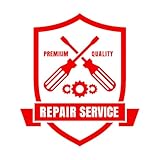 Wandtattoo Autoreparatur Autohaus Service Schild Garage Vinyl Dekor Jungen Spielzimmer Vintage Stil Schraubenschlüssel Zahnrad Muster Aufkleber-L-63x57cm-Red