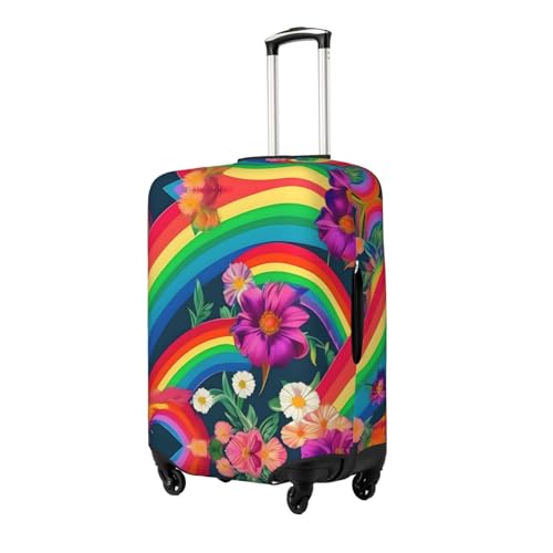 Rainbow Flowers Luggage Covers For Suitcase Approved,Suitcase Cover Protector Fit 18-32 InchLuggage, X-Large2