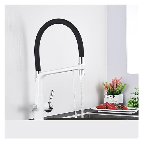 Robinet purificateur d'eau cuisine mitigeur filtre blanc chrome - 2