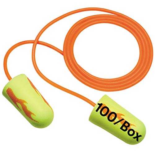 3M Ear Plugs, 100/Box, E-A-Rsoft Yellow Neon Blasts 311-1257, Corded,...