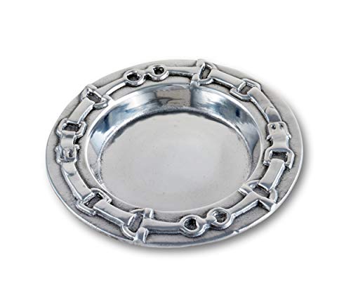 Arthur Court Designs Aluminum Equestrian Horse Bit Polo Style Wine Coaster With Bit Wine Stopper Set 2 Pieces 6 Inch Diameter Coaster #TOP3