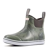 SUREWAY Men's Ankle Fishing Deck Boots for Men-Waterproof,Professional Non-Slip Soles for Wet Slippery Surface,Neoprene Rubber Rain Boot/Shoes for Hunting Boating Gardening,New Volcan Ash,Size 11