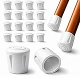 ajile Fusskappe Rohrkappe aus Verstärktem Vulkanisiertem Gummi Weiss für Tisch- Stuhlfüsse Möbelfüsse mit 22 mm Durchmesser - 16 Stücke – EVS222x16-FBA