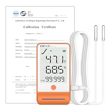 Elitech GSP-6 Bluetooth Data Logger Temperature Humidity with 100000 Points Data Storage Export, Pharmacy Vaccine DDL, MAX MIN AVR MKT, GSP-6-ISO 17025 Certified with Dual Probe TE/The