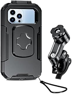 Orcas Bike Phone Holder Waterproof Detachable, Phone Holder for Mountain Bike, Scooter, Ebike, Mtb 360° Adjustable, 3.5" up to 7" Mobile Holder for Cycling, Fits IPhone, Samsung, Xiaomi