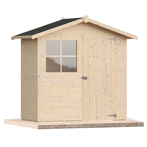 Casetta da giardino in legno per esterno 2Mq 200x100 20mm MADE IN ITALY mod. MONZA (Con Pavimento, Finestra Fissa)