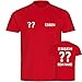 Produktbild multifanshop Herren T-Shirt - Essen - Trikot mit Namen und Nummer - Druck weiß - Männer Größe XXL rot