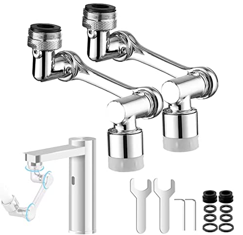 4x Flexible Wasserhahn Verlängerung 360° Drehbar - 2 Lang & 2 Kurz Mit Dusch/Schaum Modus