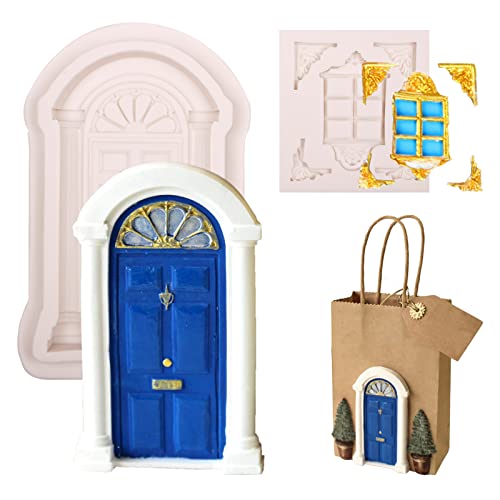 Silicone Door and Window Fondant Mold Set for Cake Decorating