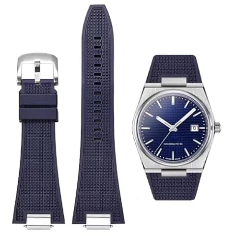 AIYIRUO Opaski do Zegarków Tissot PRX Series, Miękki Gumowy Pasek do Zegarków Tissot PRX Powermatic 80.12mm Szybkie Zwolnienie z Metalowym Adapterem Męskie Paski do Zegarków Tissot PRX T137.407/410