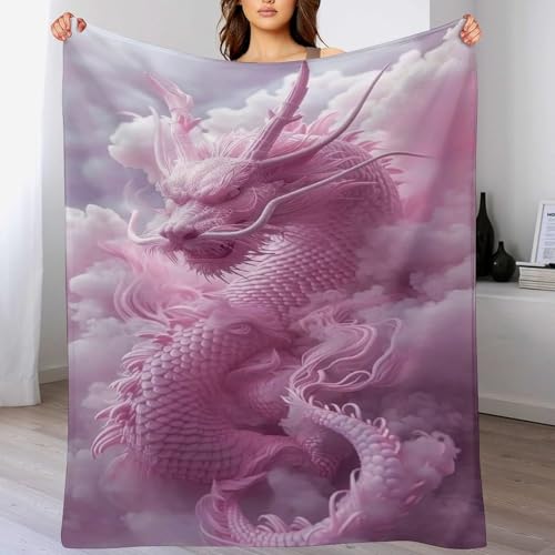 Couverture douce moelleux et chaude dragon mignon pour canape lit - 2