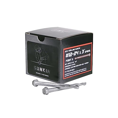 SUNKIN Self-Drilling Screws for Metal 12x3