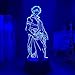 JYDNBGLS 3D Luce Notturna Anime Lampada Illusione Luce Notturna Led Gintama Gintoki Sakata per Camera Da Letto Decor Manga Regalo di Compleanno Camera Gintama Illuminazione