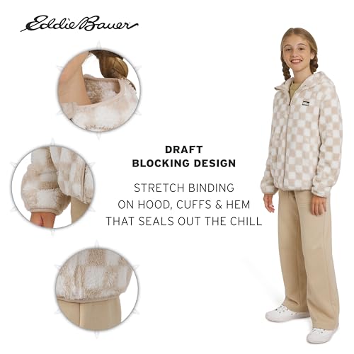 Image of Eddie Bauer Girls' Quest Plush High Pile Faux Sherpa Hooded Jacket