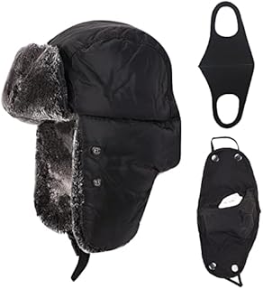 ITODA Unisex Kids Teens Trapper Hat Warm Winter Hat Earflap Bomber Hats Faux Fur Russian Trooper Hat Boys Girls Windproof Snow Ski Snowboarding Cycling Hat with Ear Flap for Children Age 5-15