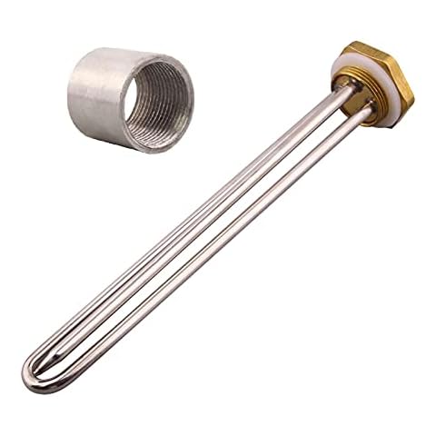 cjcaijun Water Heating Element Heater U Type 220v 1kw 1.5kw 2kw Heating Element Screw Plug Heater For Heater Tank With Probe Tube High Watt Density (Color : With Accessories, Voltage : 220) Cover