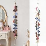 Haarspangen Organizer, Haarspangen Haargummi Aufbewahrung, Haarklammer Organizer mit Drehbarem und 20 Metallringen, organizer Haargummis und Spangen, Haarschmuck Aufbewahrung, für Wand Tür Schrank