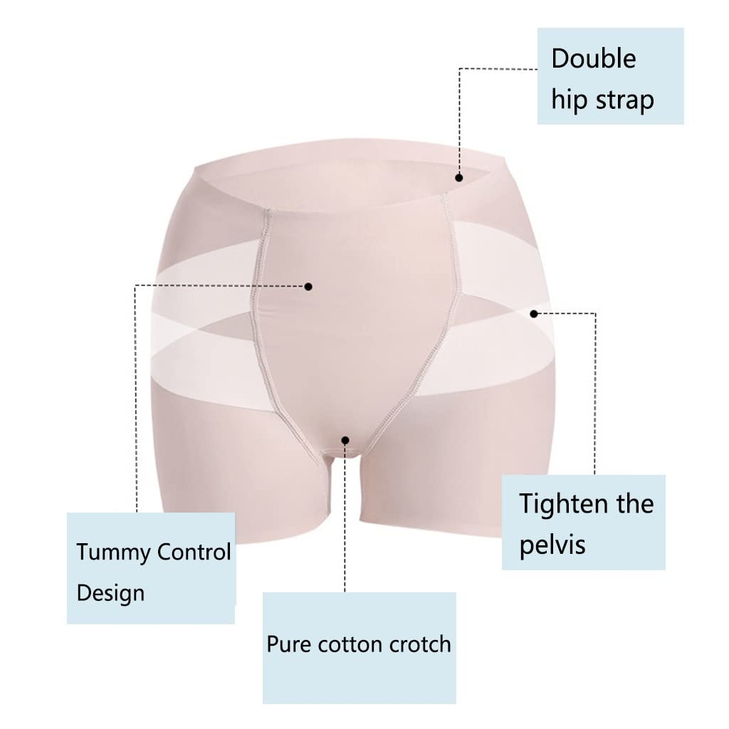 2 PCS Traceless Tummy Control Panty Donne Body Sculpting Cintura Vita Hip-up Body Vita Media Sottile Shapewear (Color : Svart, Size : M.)