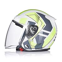 Casco Mezzo Casco Da Motociclista 3/4 Uomini Donne Vintage Caschi Modulare Casco Moto Demi-Jet Adulti Retrò Casco Anti-Collisione Moto Aperto Scooter