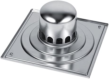 Square Floor Drain Stainless Steel Anti-Odor Bathroom Waste Gate Shower Drainer Large Caliber (Silver)