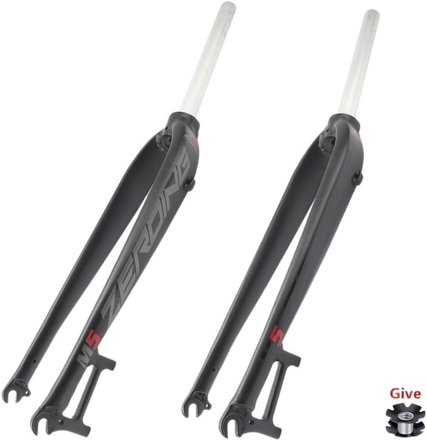 Suspension Forks Bike M5 Fork Aluminum Alloy Suitable Fork for 26/27.5/29er Road Bicycle Fork V Brake Front Forks Bike Forks(Blak Logo)