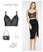 Popilush Midi Skirts for Women Lace Shapewear Split Satin High Waisted Bodycon Long Skirt Built-in Tummy Control Black