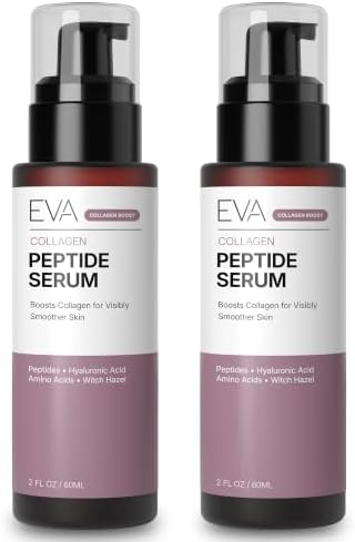 Eva Naturals Multi Peptide Face Serum, Firm, Hyaluronic Acid, 2 oz, 2 Pack