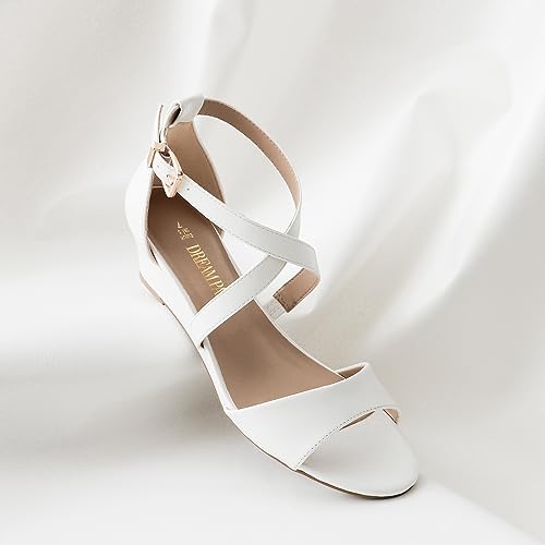 Image of DREAM PAIRS Women's Low Wedge Sandals Ankle Strap Heel Sandal Open Toe Wide Dress Summer Shoes