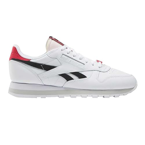 Reebok Unisex Adult Classic Leather FTWWHT/CBLACK/VECTRED 10.5