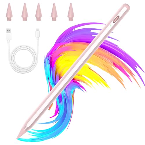 Stylet pour iPad 2018-2025, avec Recharge Rapide, Précision au Pixel Près & Sensible à l'inclinaison & Rejet de la Paume, pour iPad 11/10/9/8/7/6, Pro 11/12.9/13 M4, Mini 6/5, Air 5/4/3/M2