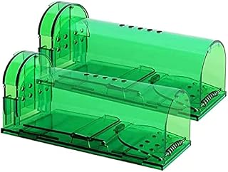 B-Free Humane Mouse Traps for Indoors &Outdoors. Live Catch & Release. Pets & Children Friendly. Washable, Reusable Rodent Mice Trap., Green