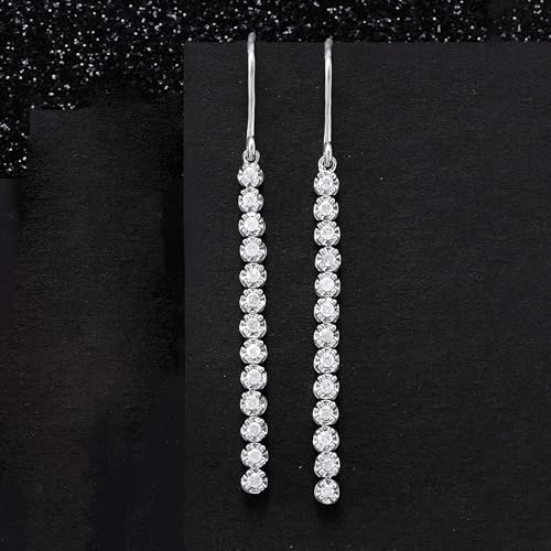 Ross-Simons 0.50 ct. t.w. Diamond Linear Drop Earrings in Sterling Silver4