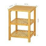 VIAGDO End Table Set of 2, Bamboo Side Table with Storage Shelf, 3-Tier Nightstand Bedside Table for Small Space in… - Image 4
