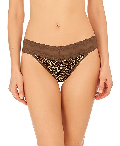 Natori Women's Bliss Perfection One Size Thong 750092, Jaguar Print, OS