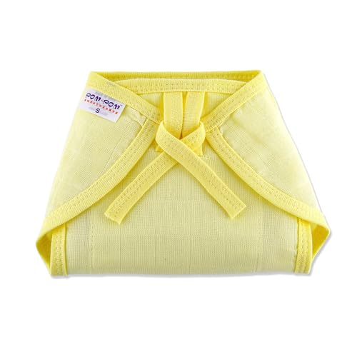 Image of pom-pom SWEET HEARTS Tie up Nappy For Babies, Reusable, Washable Soft Muslin Cotton Nappy /Langot for New Born Baby | Gentle on Baby Skin | Helps in Potty Training | 0-1 months | Pack of 12 | Combo