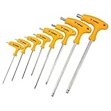 llaves allen para bici Mango en T ergonómico Topex 35D967 - Pack de 8 llaves Allen hexagonales con mango en T, en blíster