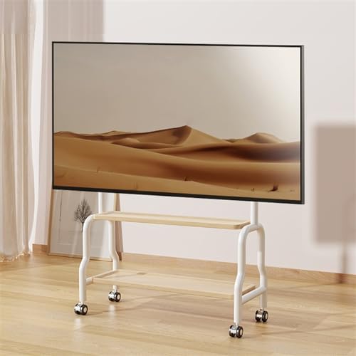 Soporte Móvil para TV Universal con Ruedas, Blanco miniatura 1