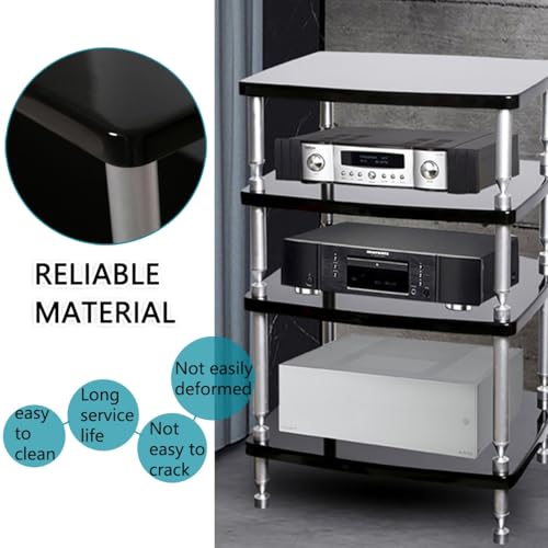 Genérico Estante esquinero Resistente de 3 Niveles para Equipos audiovisuales, Moderno Soporte para Equipos de Audio Hi-Fi, Soporte estéreo Abierto con Almacenamiento, Soporte para componentes multim - imagen 6
