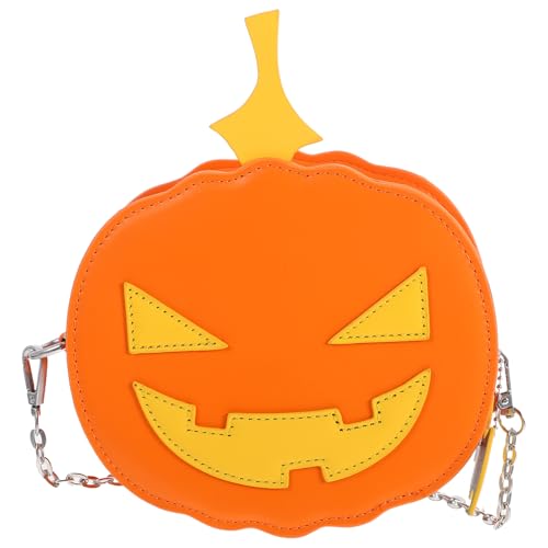 PRETYZOOM Pumpkin Purse Crossbody: Halloween Purse with Chain Novelty Crossbody Bag - PU Shoulder Bag for Women and Girls - Cute Spooky Handbag for Holiday Party