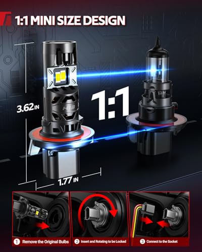 Image of Torchbeam 2026 H13 LED Bulbs, 2-Pack 91000LM 6500K Cool White Light, High Power CSP Chips for Clear Vision