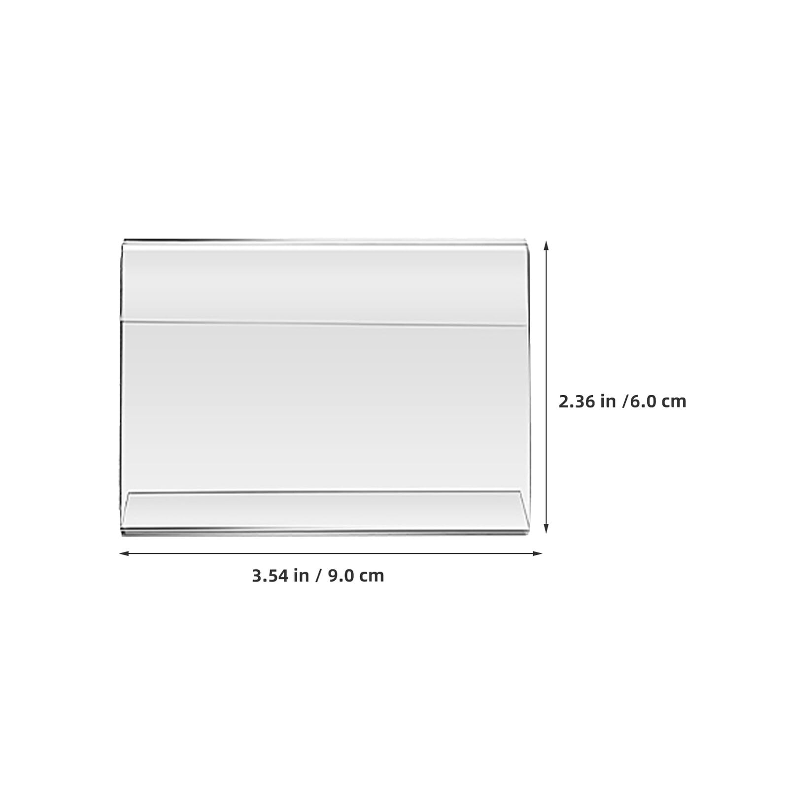 ULTECHNOVO 36 Porta Cartellini Prezzi in Acrilico Trasparente Mini 90X60X28Mm Supporto Porta Targhetta Identificativa per Buffet Ufficio e Eventi