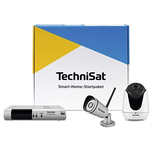 TechniSat Z-Wave smart hem startpaket kamera (komplett set med centralenhet 2 som smart hemcentral, utomhuskamera, inomhuskamera, babyphone, LAN, WLAN)