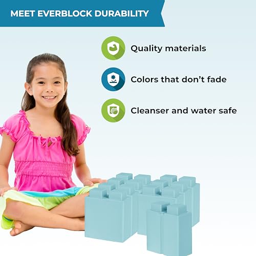 EverBlock 12' x 6' Full Size Plastic Modular Bulk Pack | Giant Building Blocks | Easy to Connect & Reuse | Indoor & Outdoor Use | Build Displays & Structures | Blue by EverBlock - Image 3