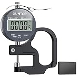 XUNTOP Digitales Dickenmessgerät Messbereich 0-12.7mm Elektronischer Mikrometer Zoll/metrisch elektronischer Prozent-Dickenmessgerät mit präziser LCD-Anzeige