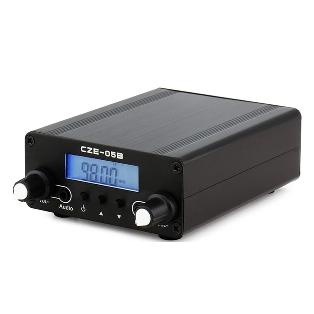 CZE-05B Émetteur FM 0,5W de Radiodiffusion en Direct Européen Amplificateur Audio Stéréo PLL pour Église, Voiture, Communauté - Prise EU