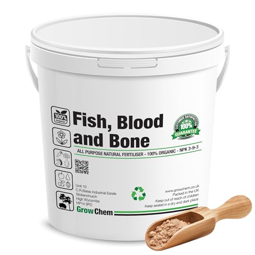 Grow Chem Fish, Blood & Bone Fertiliser (5KG Bucket) Multi-Purpose – Organic Fertiliser for Plants & Lawns – Nutrient-Packed, Easy-Apply Plant Food for Strong Healthy Produce, Flowers & Lawns