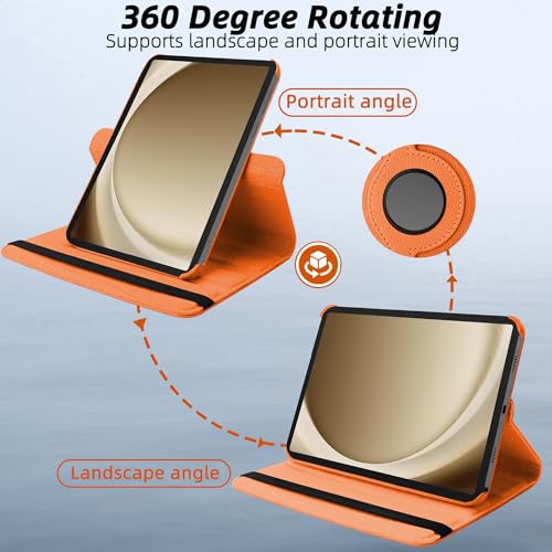 Image of TGK 360 Rotatable Flip Cover for Samsung Galaxy Tab A11+ Plus 11 Inch 2025 Case /Galaxy Tab A9 Plus 2023 (Orange)