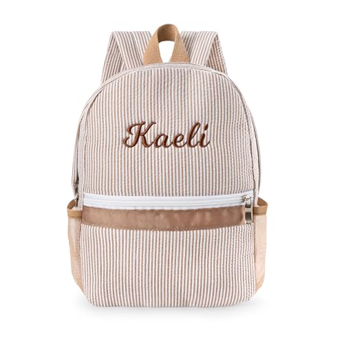 MT WORLD Daycare Backpack Personalized Seersucker...